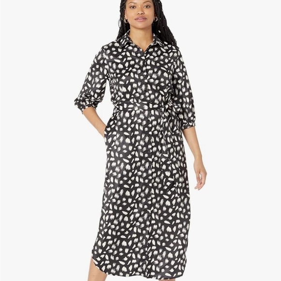 Little Mistress Dresses & Skirts - Little Mistress size 6 belted midi long sleeve dress NWT